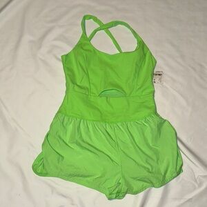 New with tags free people movement Righteous Runsie - size medium lime green